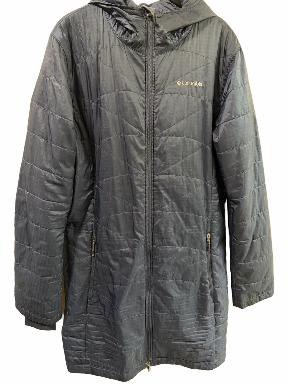 Columbia Navy and Light Blue Logo Quilted Jacket - XL